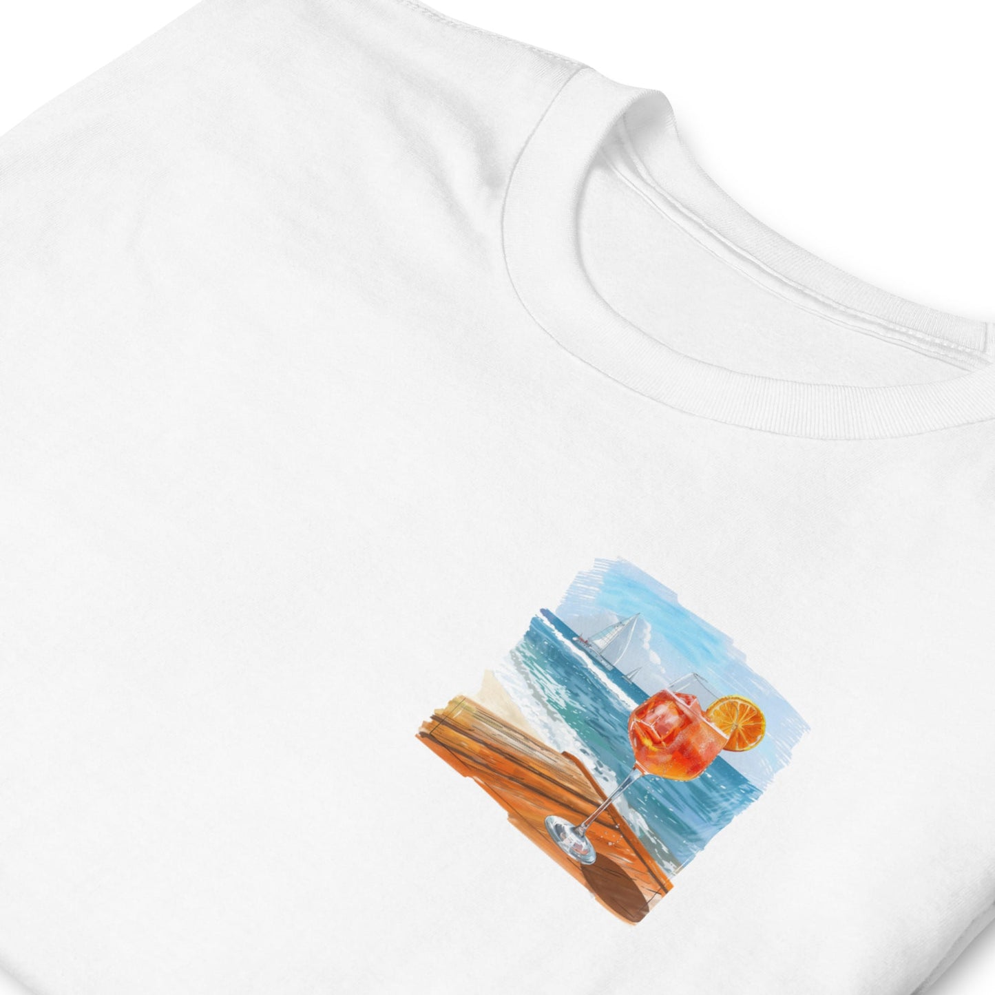 Aperol Spritz Chest Design Short-Sleeve Unisex T-Shirt