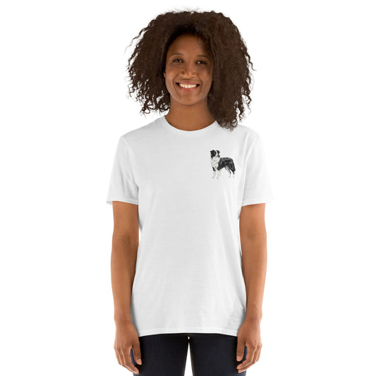 Border Collie Chest Design Short-Sleeve Unisex T-Shirt