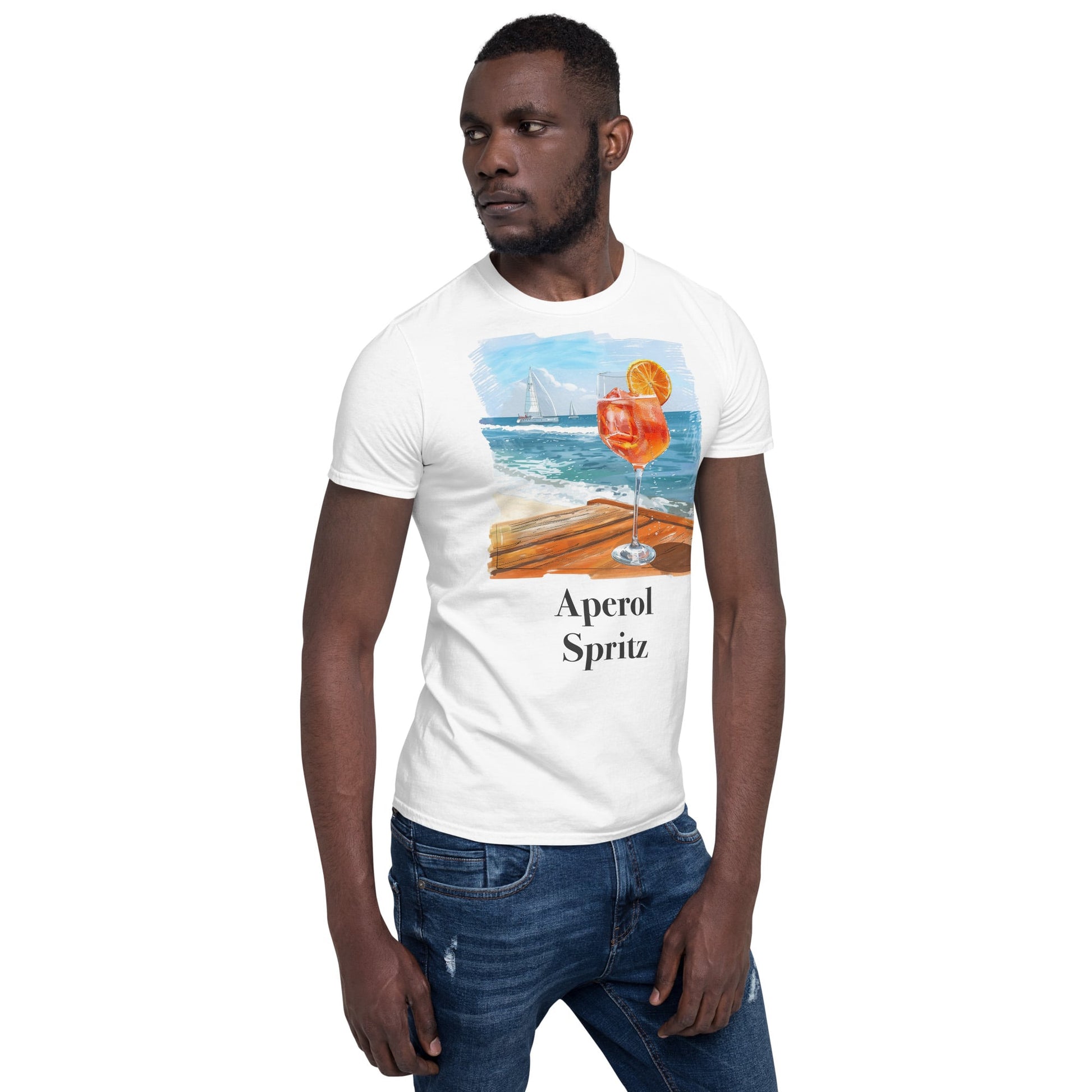 Aperol Spritz Cocktail Design Soft T-Shirt - Swagodin