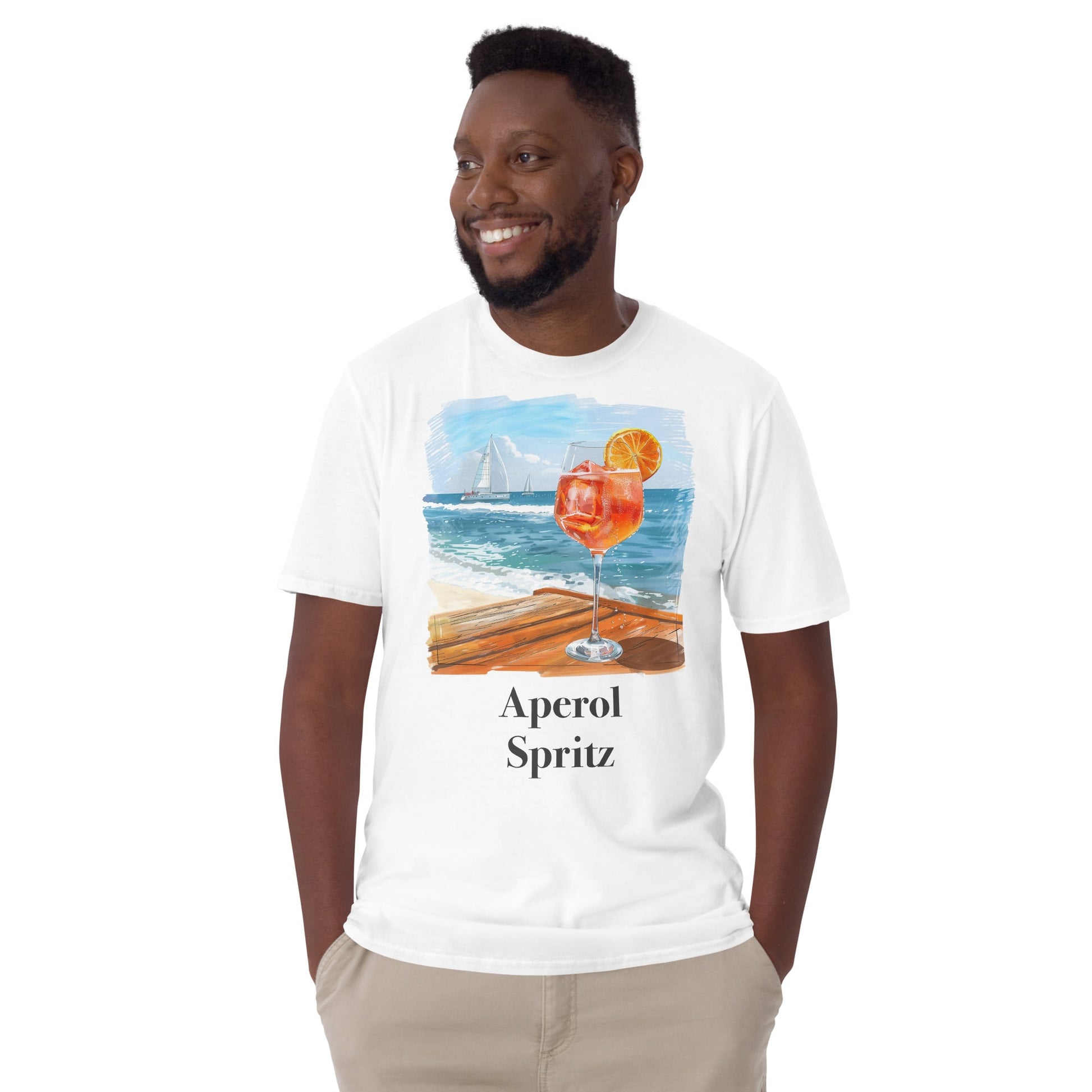 Aperol Spritz Cocktail Design Soft T-Shirt - Swagodin