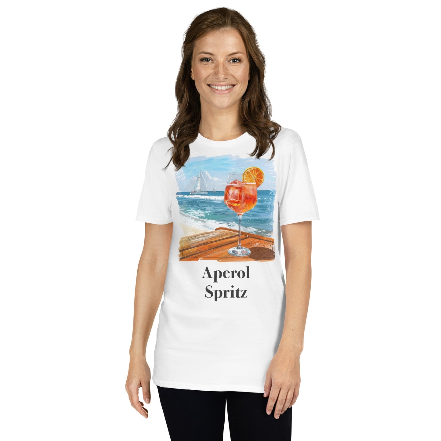 Aperol Spritz Cocktail Design Soft T-Shirt - Swagodin