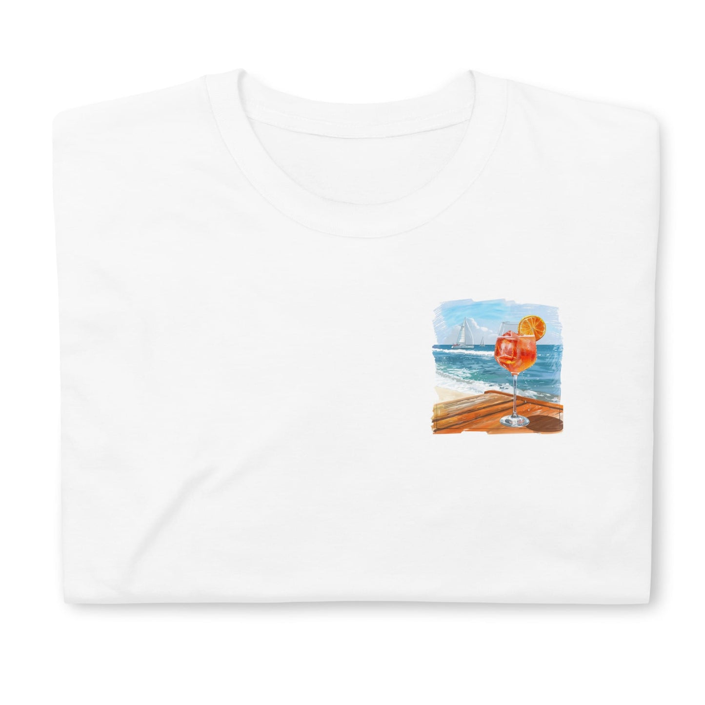 Aperol Spritz Chest Design Short-Sleeve Unisex T-Shirt