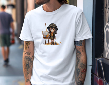 Artistic Whimsy Chibi Painter Soft Unisex T-Shirt - Swagodin