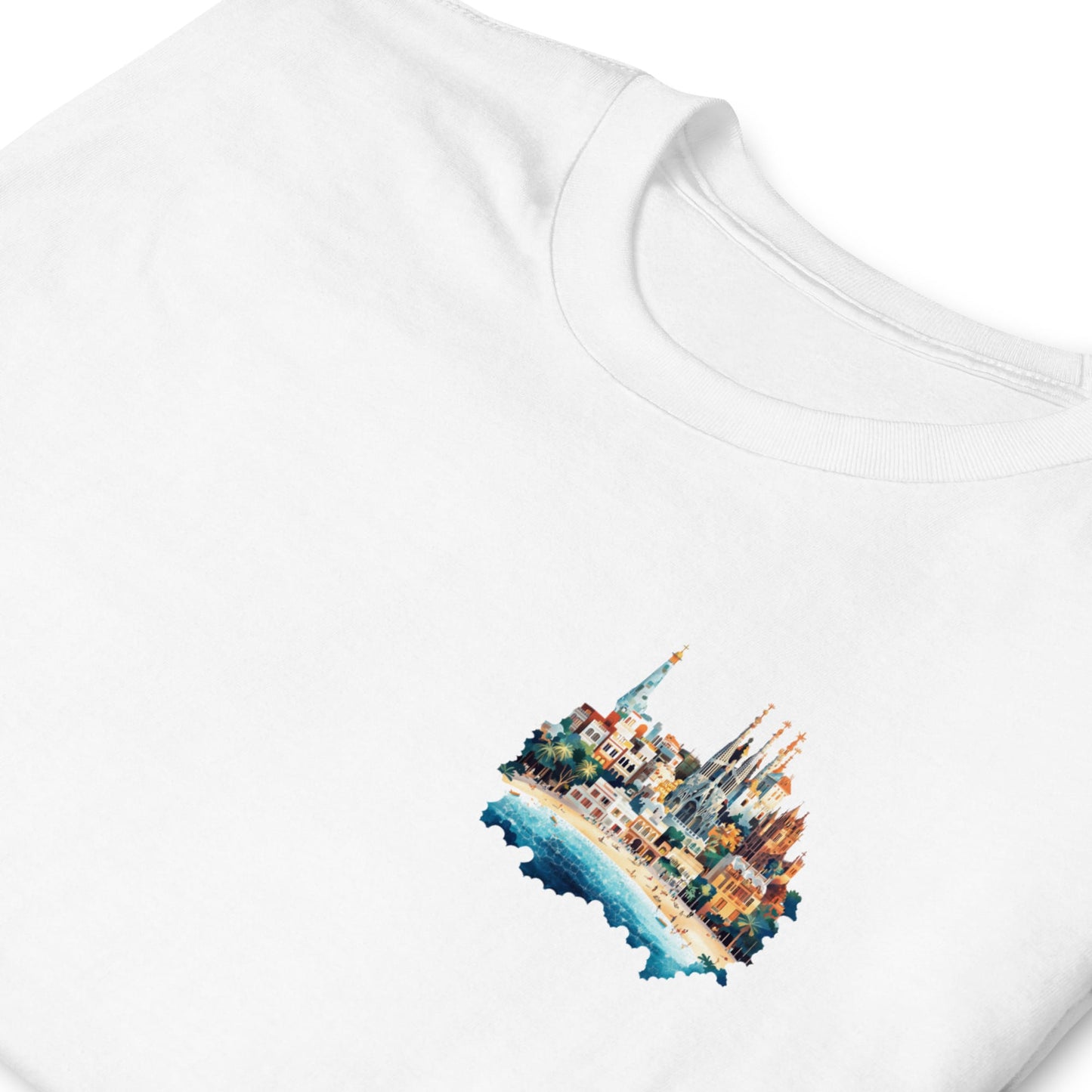 Barcelona Chest Design Short-Sleeve Unisex T-Shirt