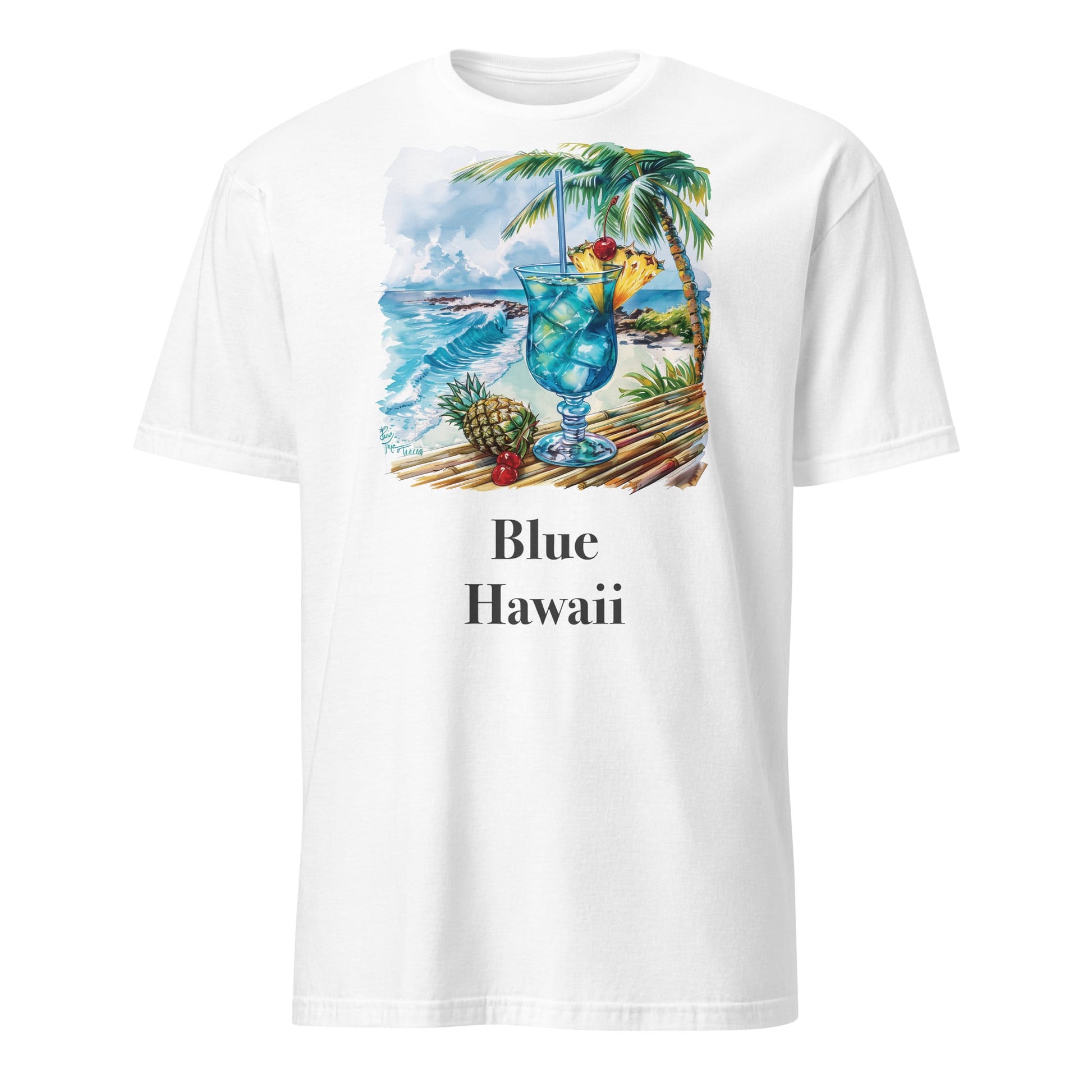 Blue Hawaii Cocktail Design Soft T-Shirt - Swagodin