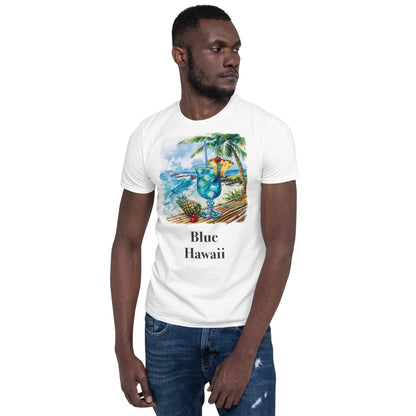 Blue Hawaii Cocktail Design Soft T-Shirt - Swagodin