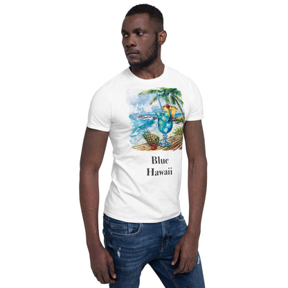 Blue Hawaii Cocktail Design Soft T-Shirt - Swagodin