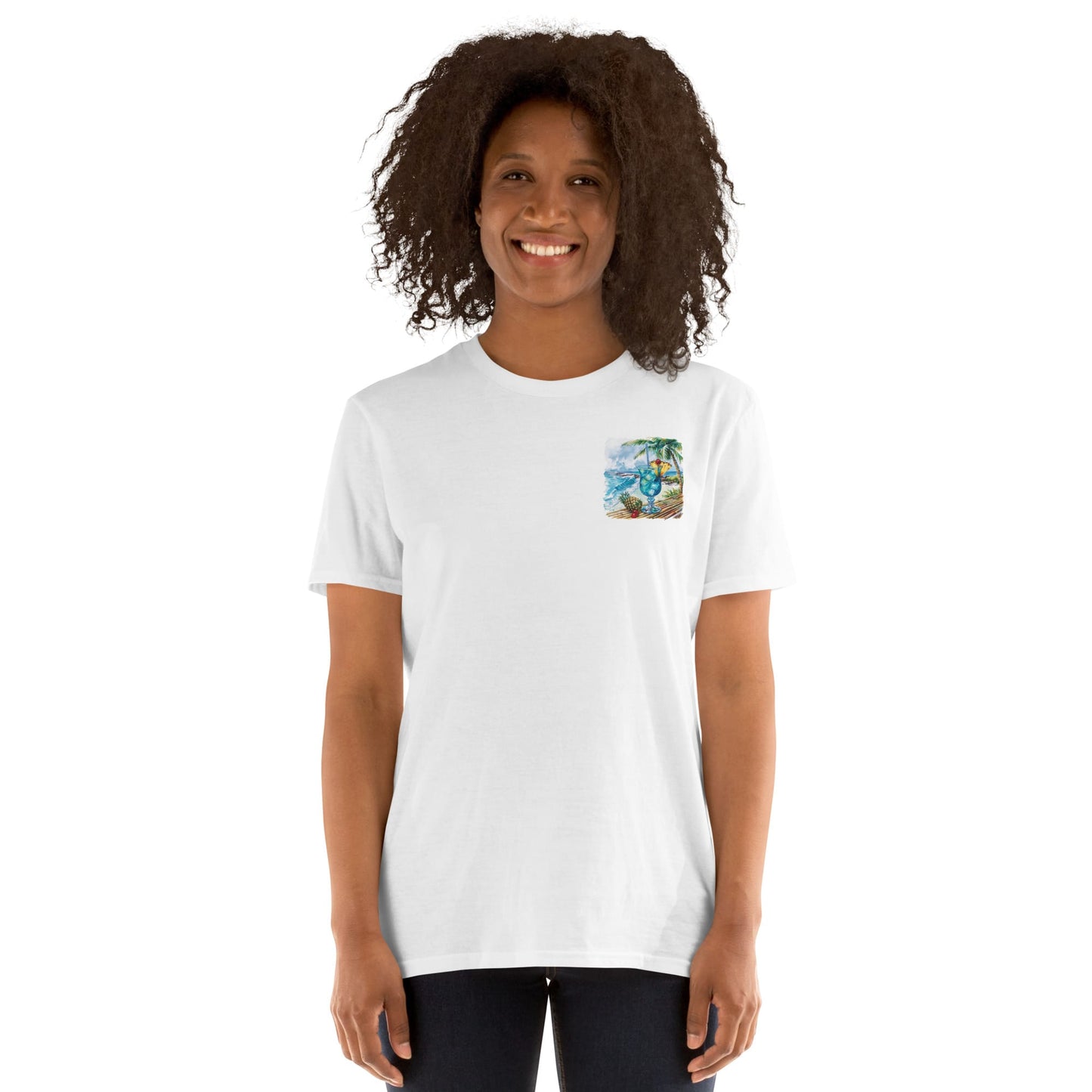 Blue Hawaii Chest Design Short-Sleeve Unisex T-Shirt