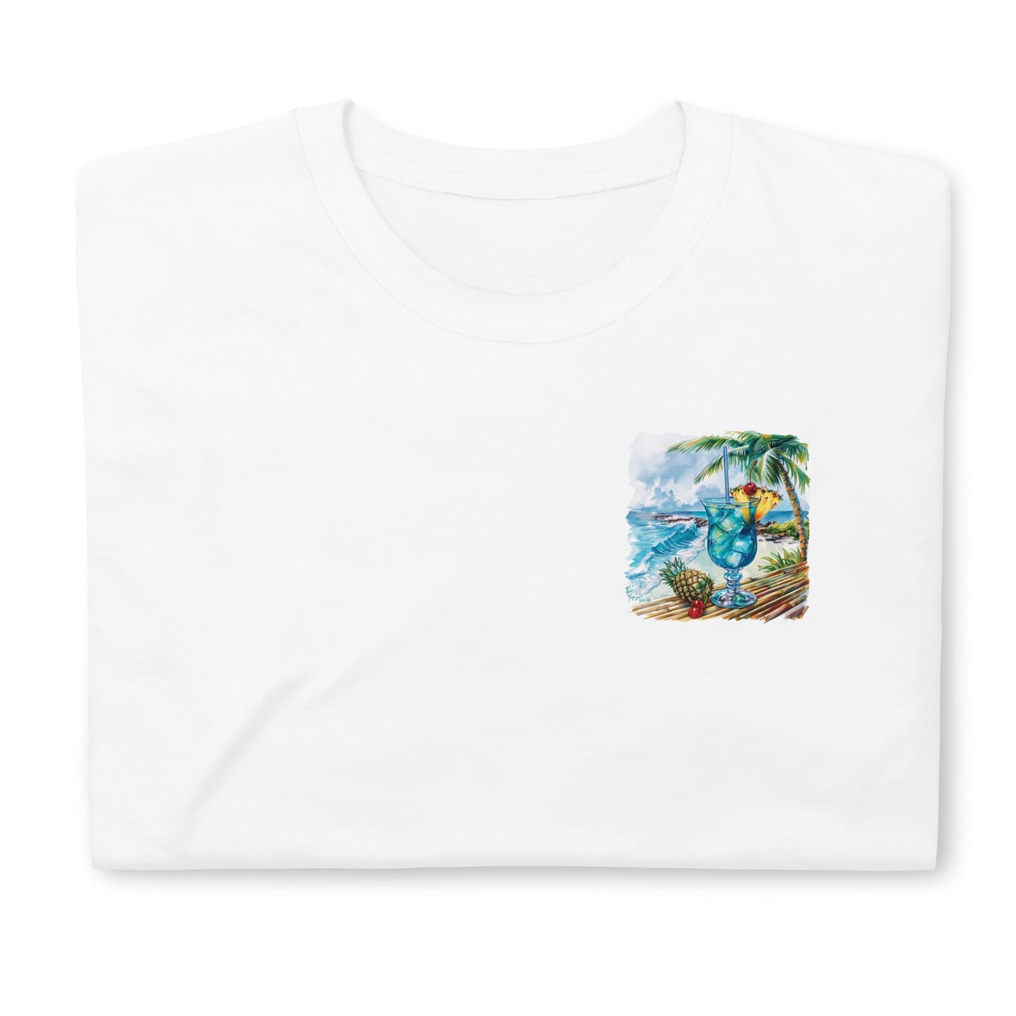 Blue Hawaii Chest Design Short-Sleeve Unisex T-Shirt