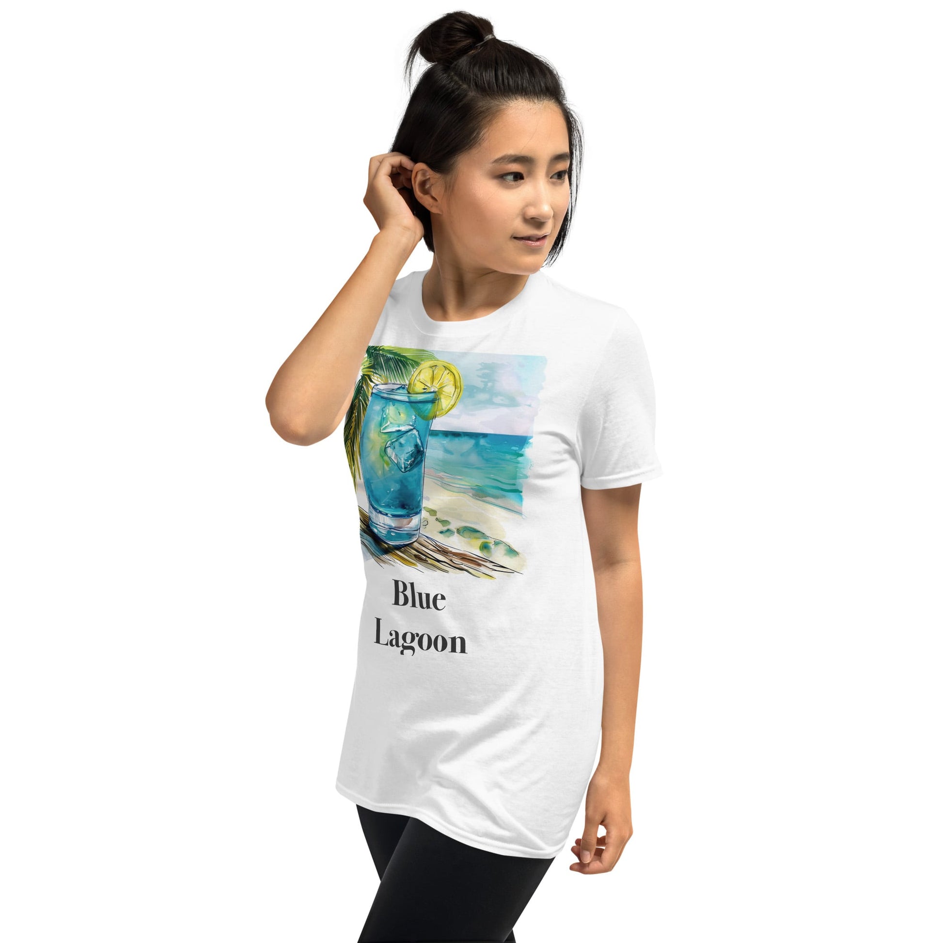 Blue Lagoon Cocktail Design Soft T-Shirt - Swagodin