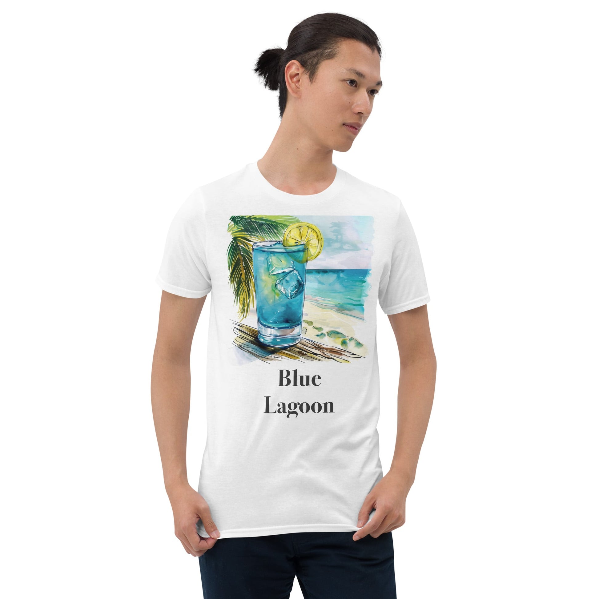 Blue Lagoon Cocktail Design Soft T-Shirt - Swagodin