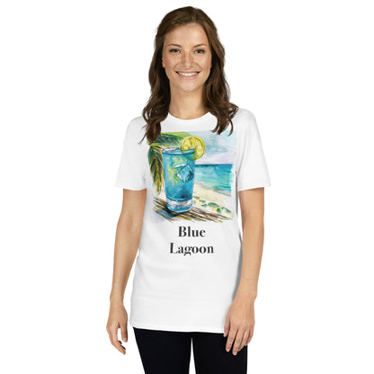 Blue Lagoon Cocktail Design Soft T-Shirt - Swagodin