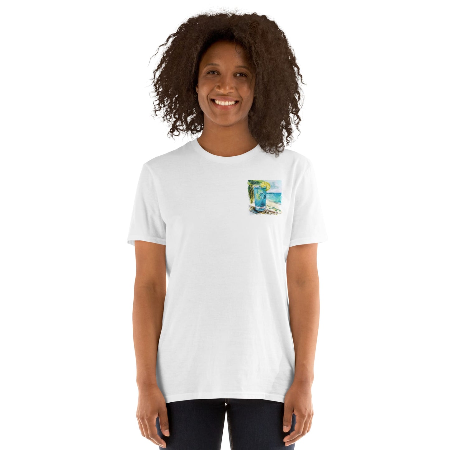 Blue Lagoon Chest Design Short-Sleeve Unisex T-Shirt