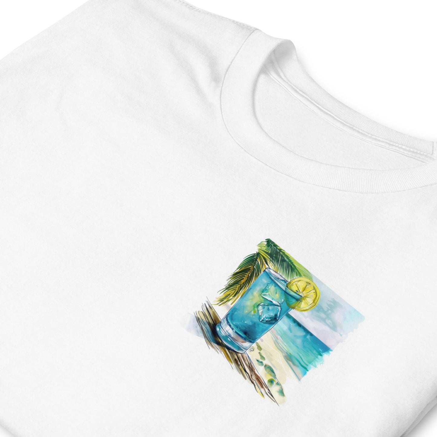 Blue Lagoon Chest Design Short-Sleeve Unisex T-Shirt