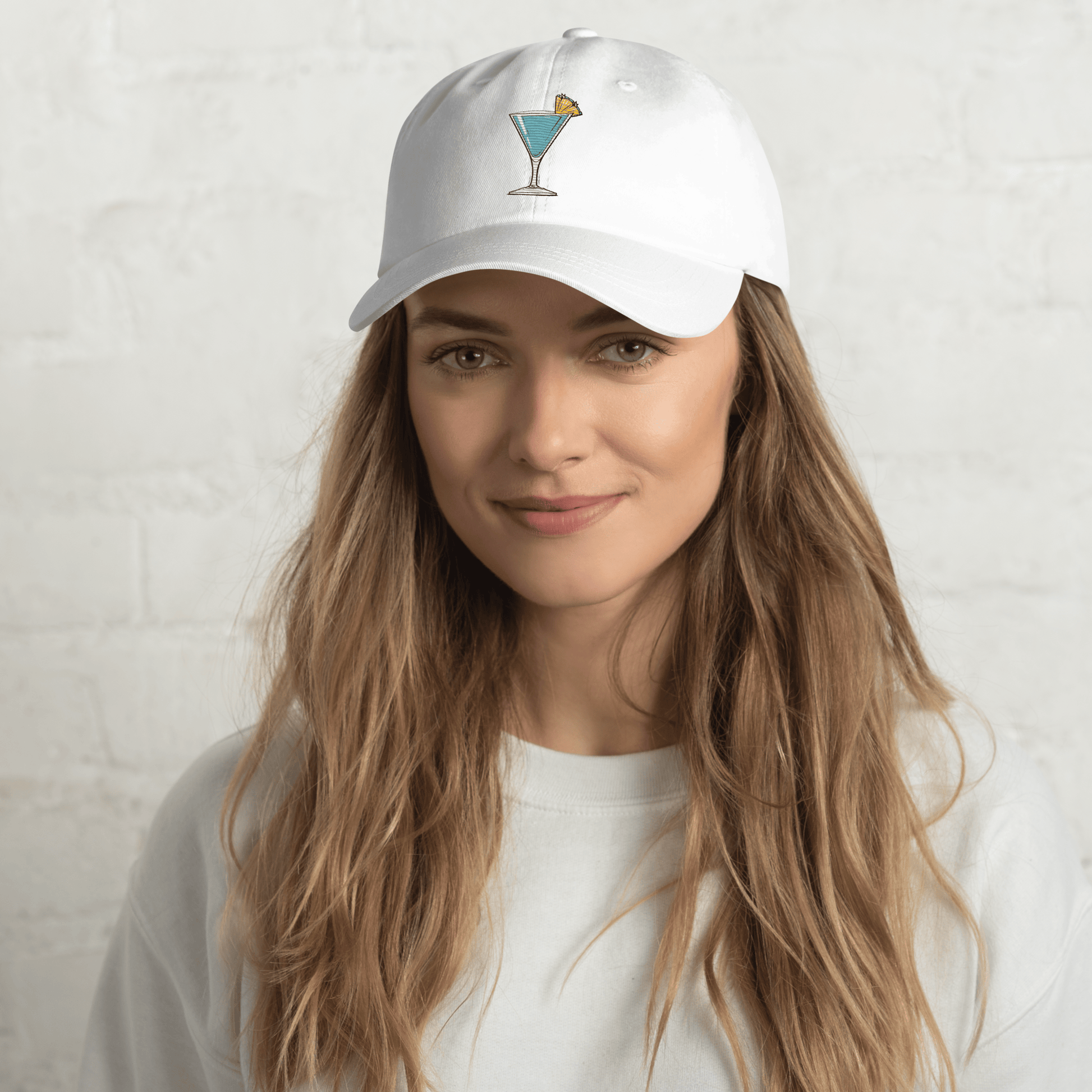 Blue Hawaii Cocktail Design Embroidery Hat - Swagodin