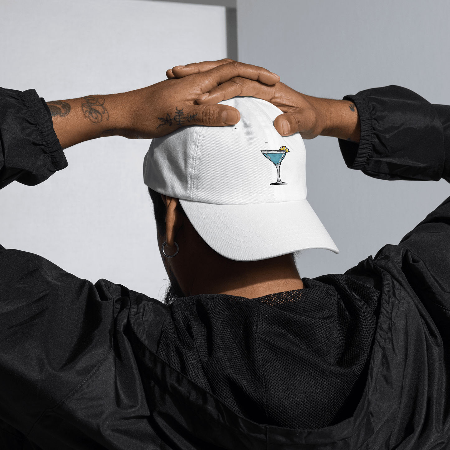 Blue Lagoon Cocktail Design Embroidery Hat - Swagodin