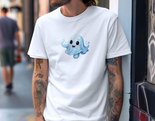 Cheerful Chibi Ghostly Encounter Soft Unisex T-Shirt - Swagodin