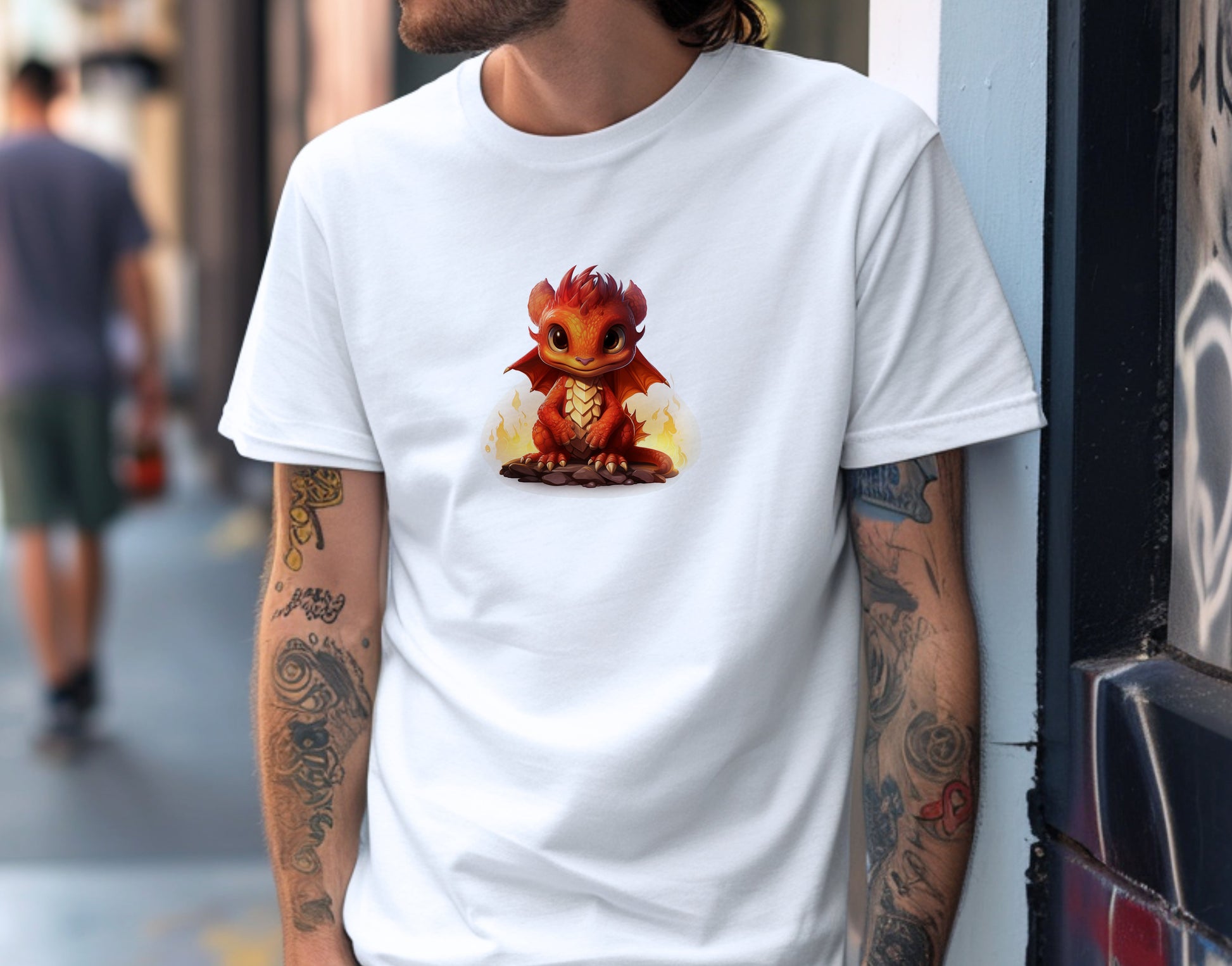 Chibi Flame Puff Dragon Delight Soft Unisex T-Shirt - Swagodin