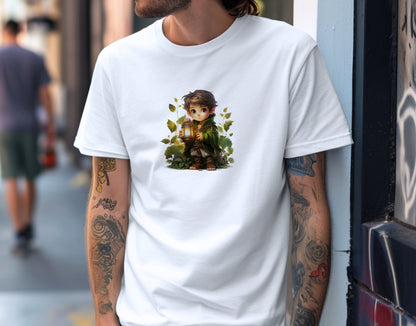 Enchanting Elf Chibi Acorn Lantern Soft Unisex T-Shirt - Swagodin