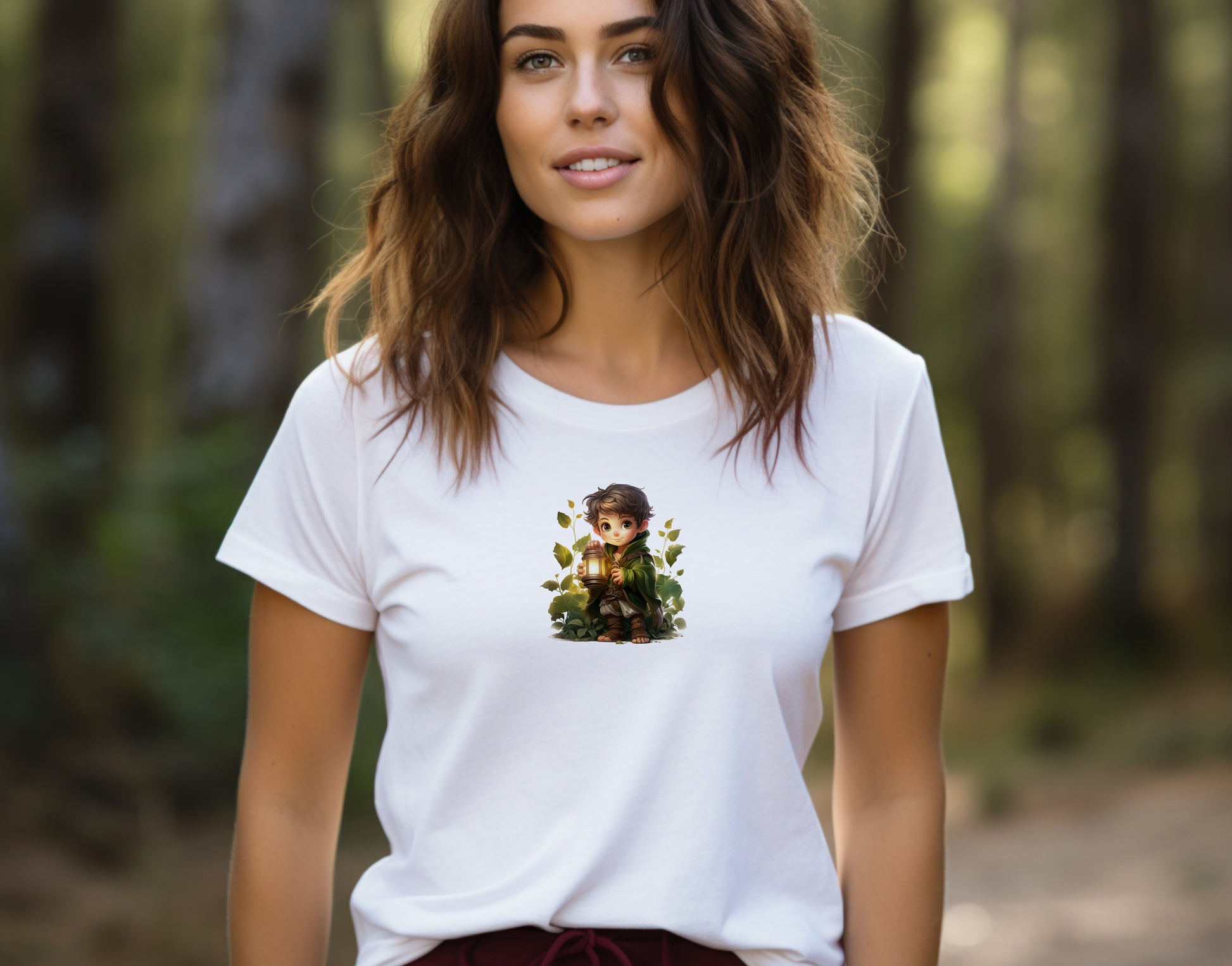 Enchanting Elf Chibi Acorn Lantern Soft Unisex T-Shirt - Swagodin