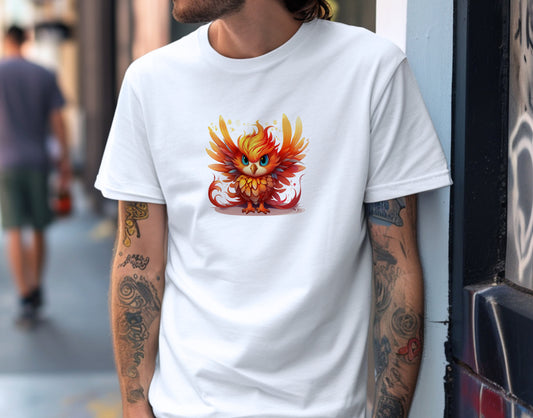 Flame Soar Chibi Phoenix Flight Soft Unisex T-Shirt - Swagodin