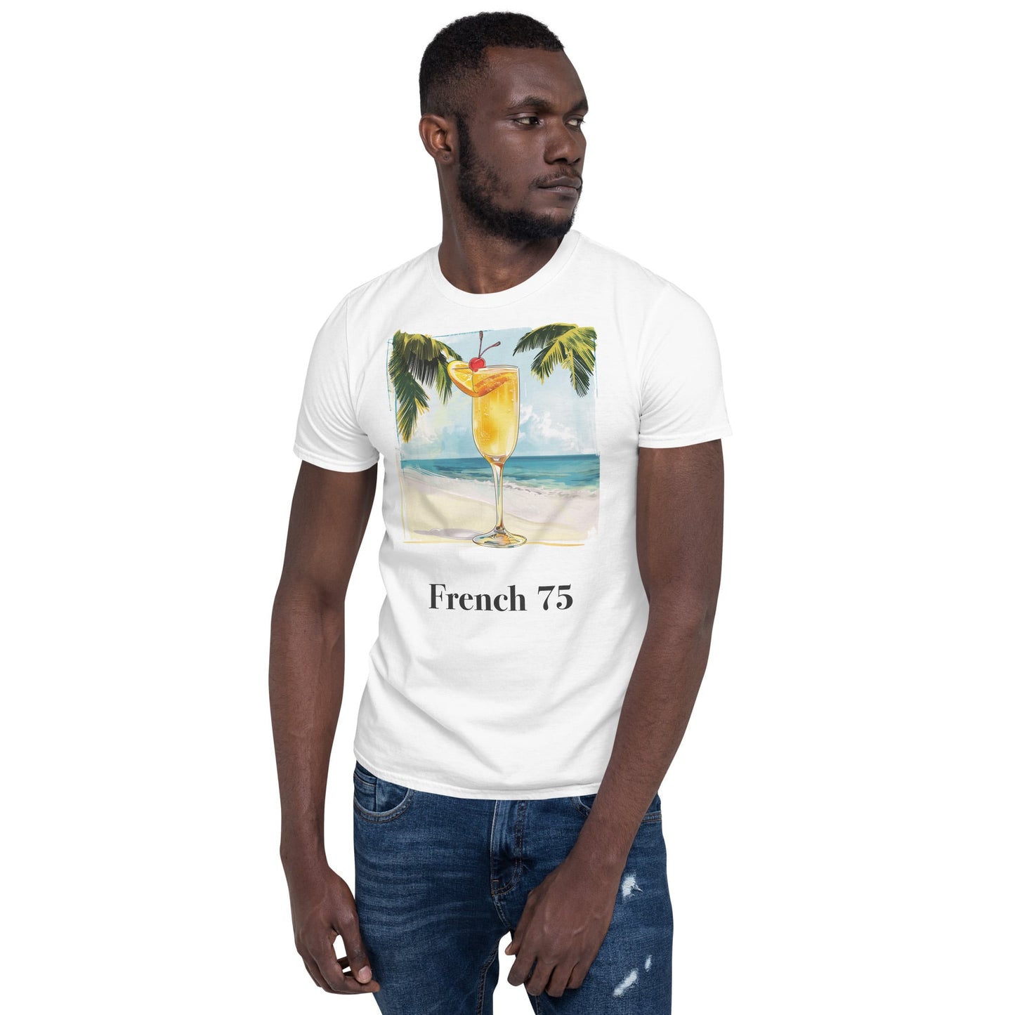 French 75 Cocktail Design Soft T-Shirt - Swagodin