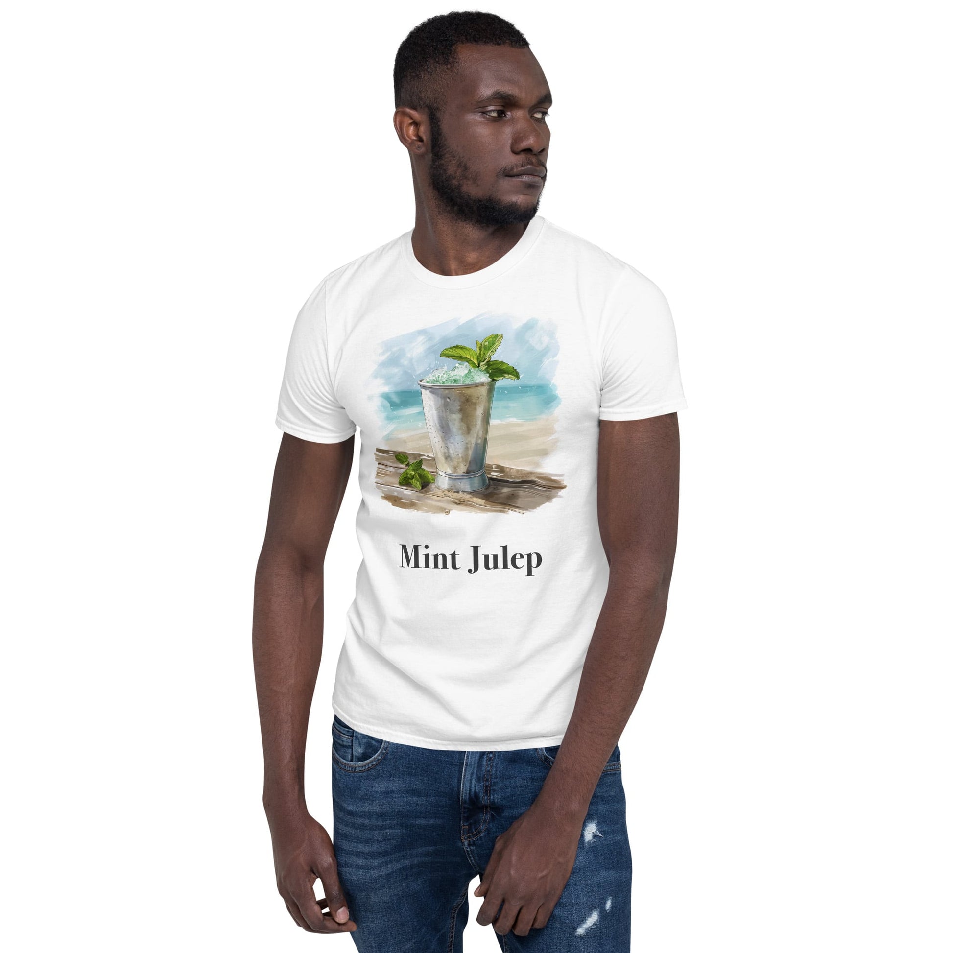 Mint Julep Cocktail Design Soft T-Shirt - Swagodin