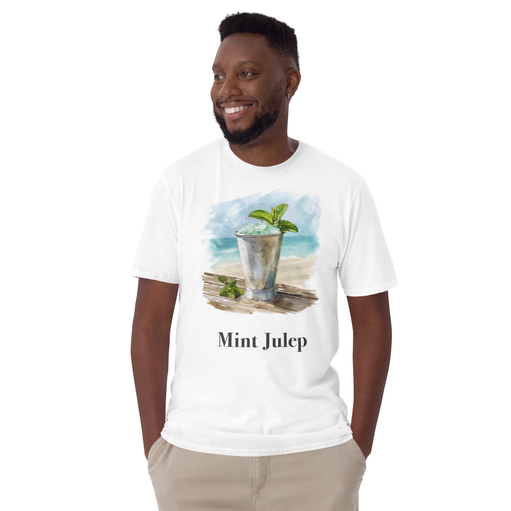 Mint Julep Cocktail Design Soft T-Shirt - Swagodin