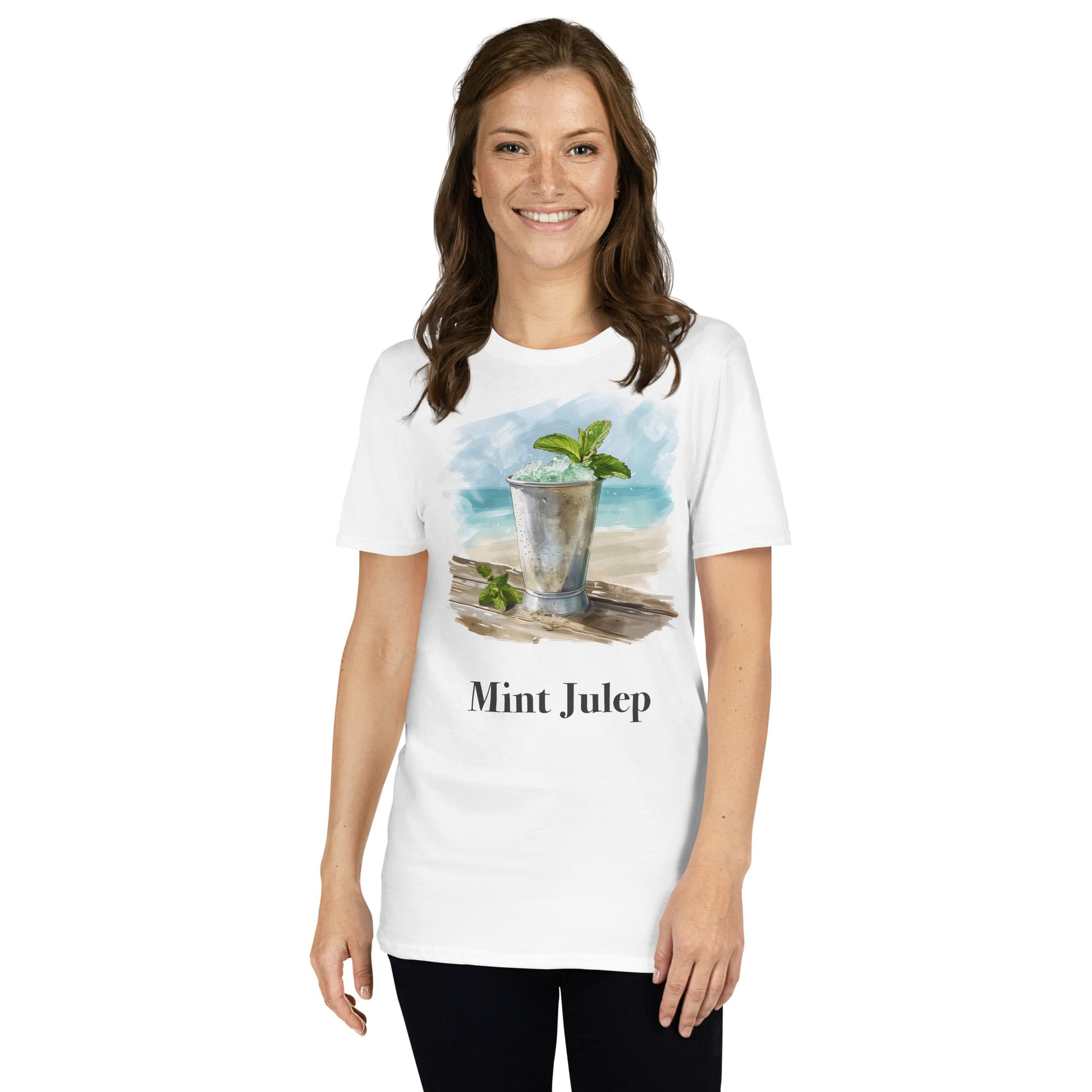 Mint Julep Cocktail Design Soft T-Shirt - Swagodin