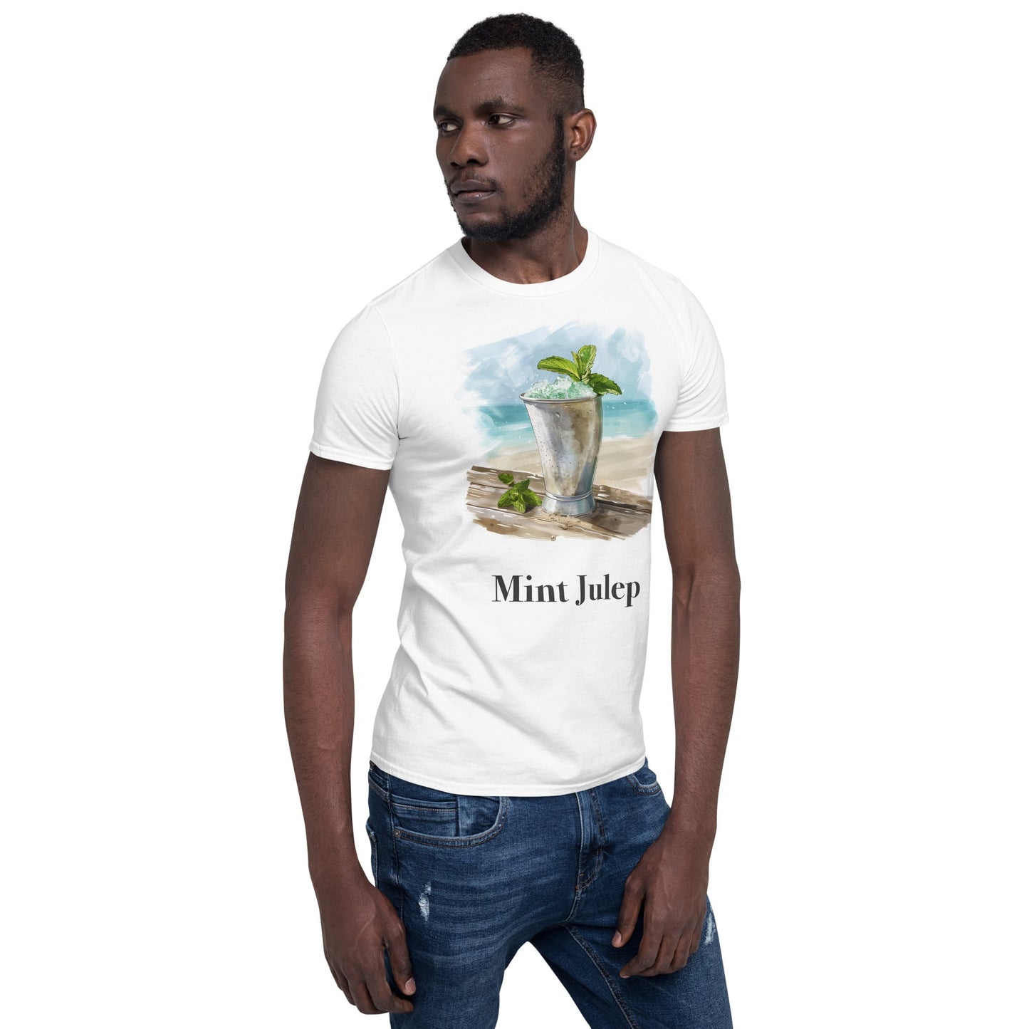 Mint Julep Cocktail Design Soft T-Shirt - Swagodin