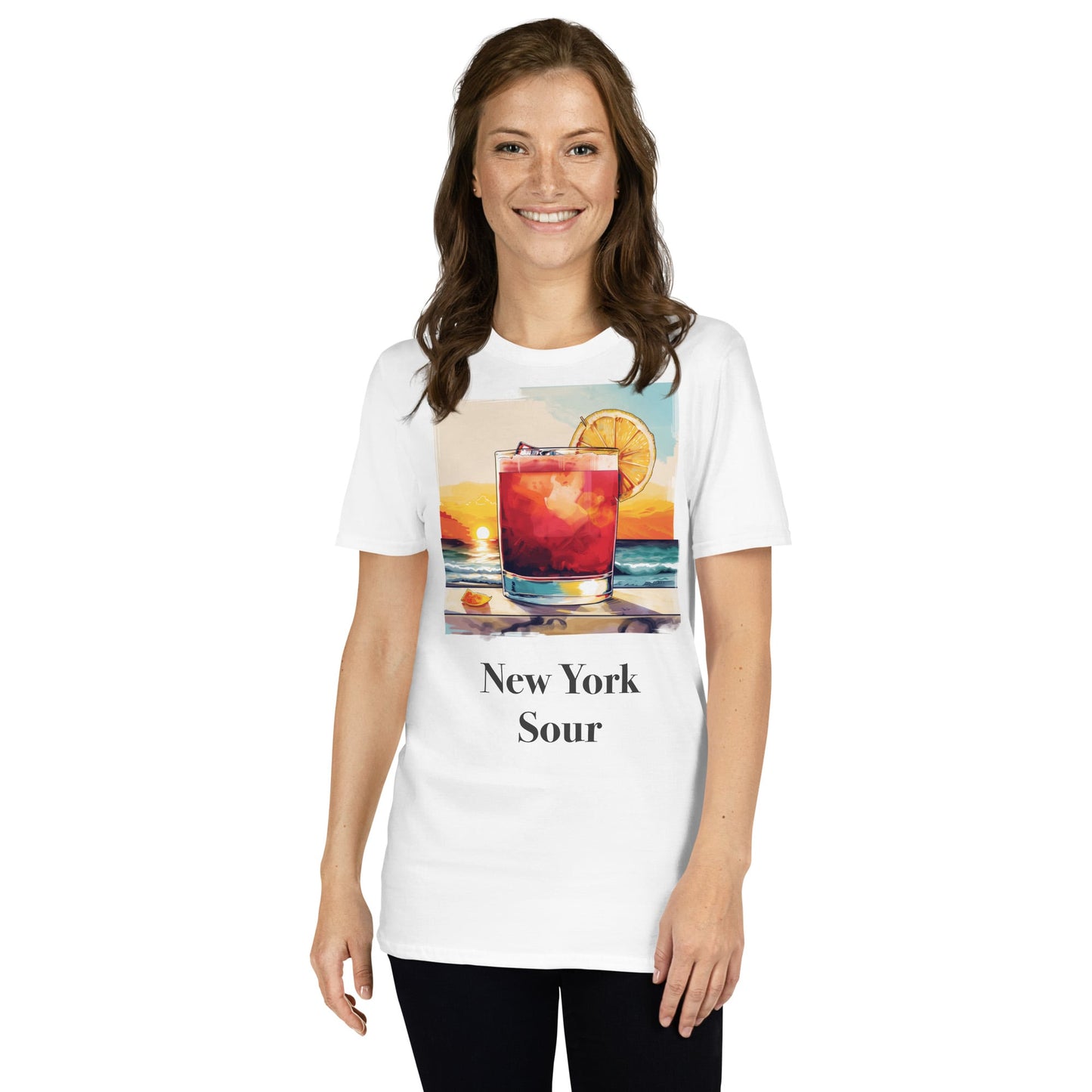 New York Sour Cocktail Design Soft T-Shirt - Swagodin