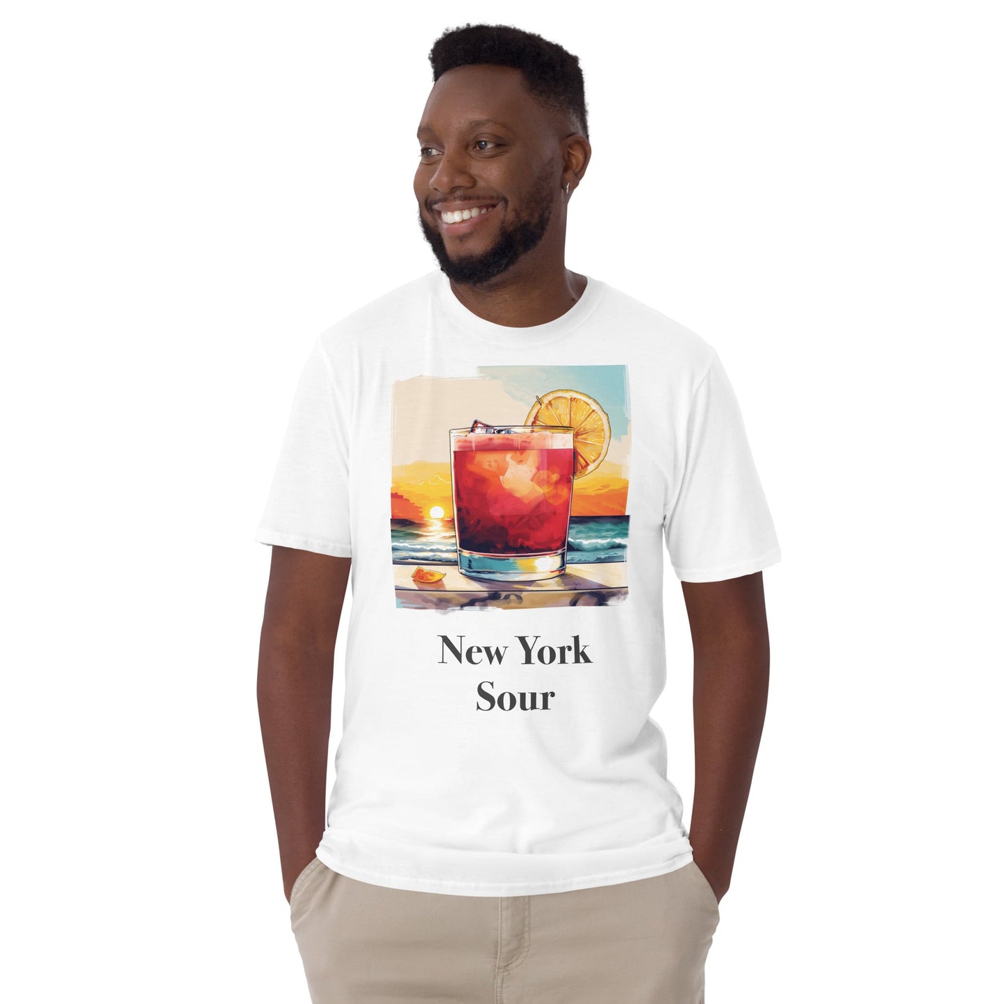 New York Sour Cocktail Design Soft T-Shirt - Swagodin