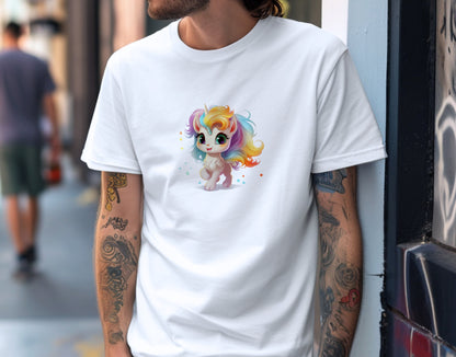 Pastel Joy Chibi Unicorn Trail Soft Unisex T-Shirt - Swagodin