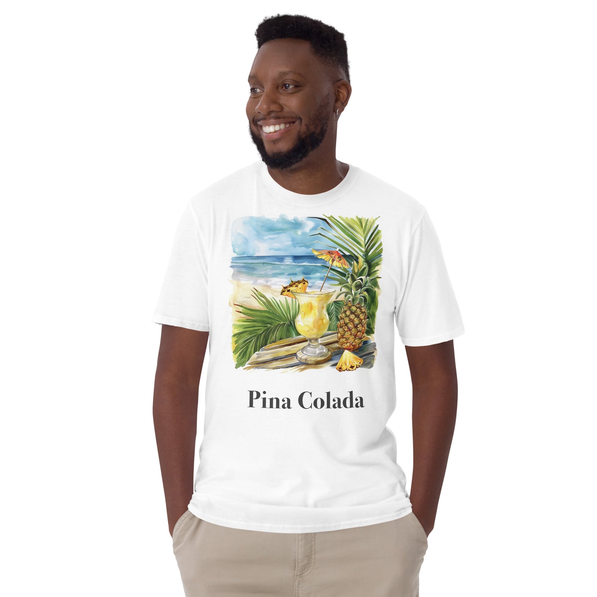 Pina Colada Cocktail Design Soft T-Shirt - Swagodin