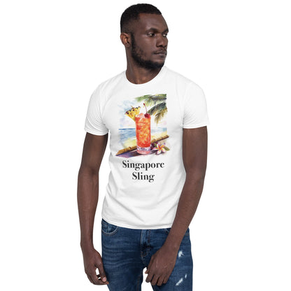 Singapore Sling Cocktail Design Soft T-Shirt - Swagodin