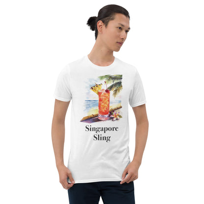 Singapore Sling Cocktail Design Soft T-Shirt - Swagodin