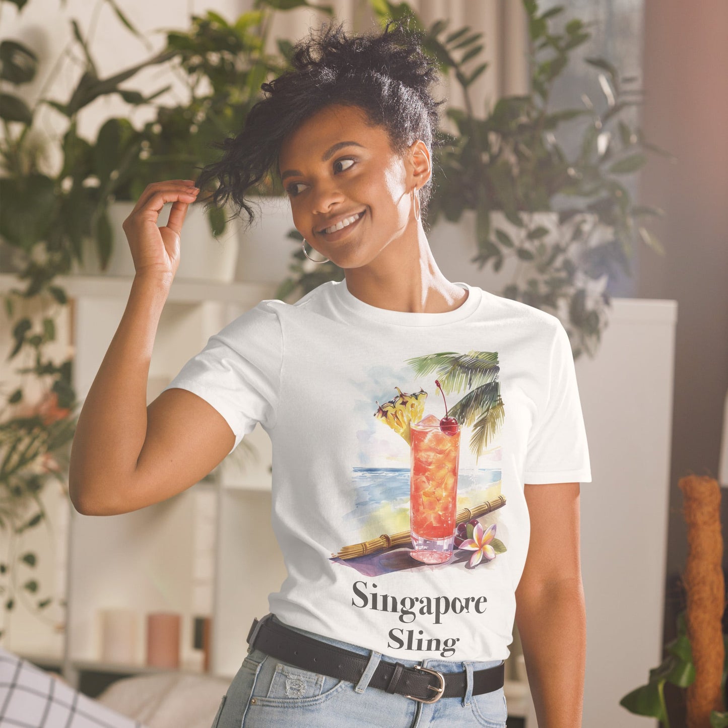 Singapore Sling Cocktail Design Soft T-Shirt - Swagodin