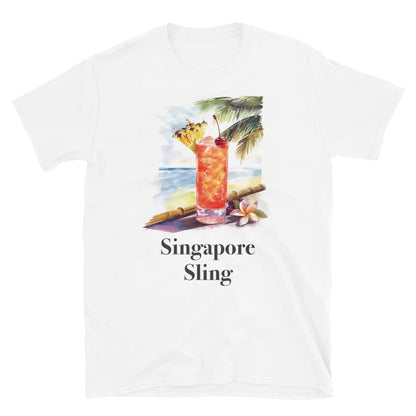 Singapore Sling Cocktail Design Soft T-Shirt - Swagodin