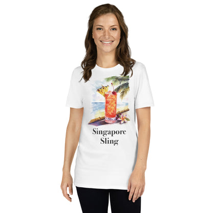 Singapore Sling Cocktail Design Soft T-Shirt - Swagodin