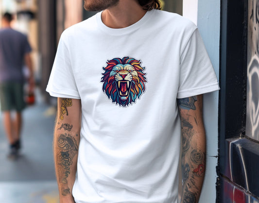 Stained Glass Roar Lion Soft Unisex T-Shirt - Swagodin