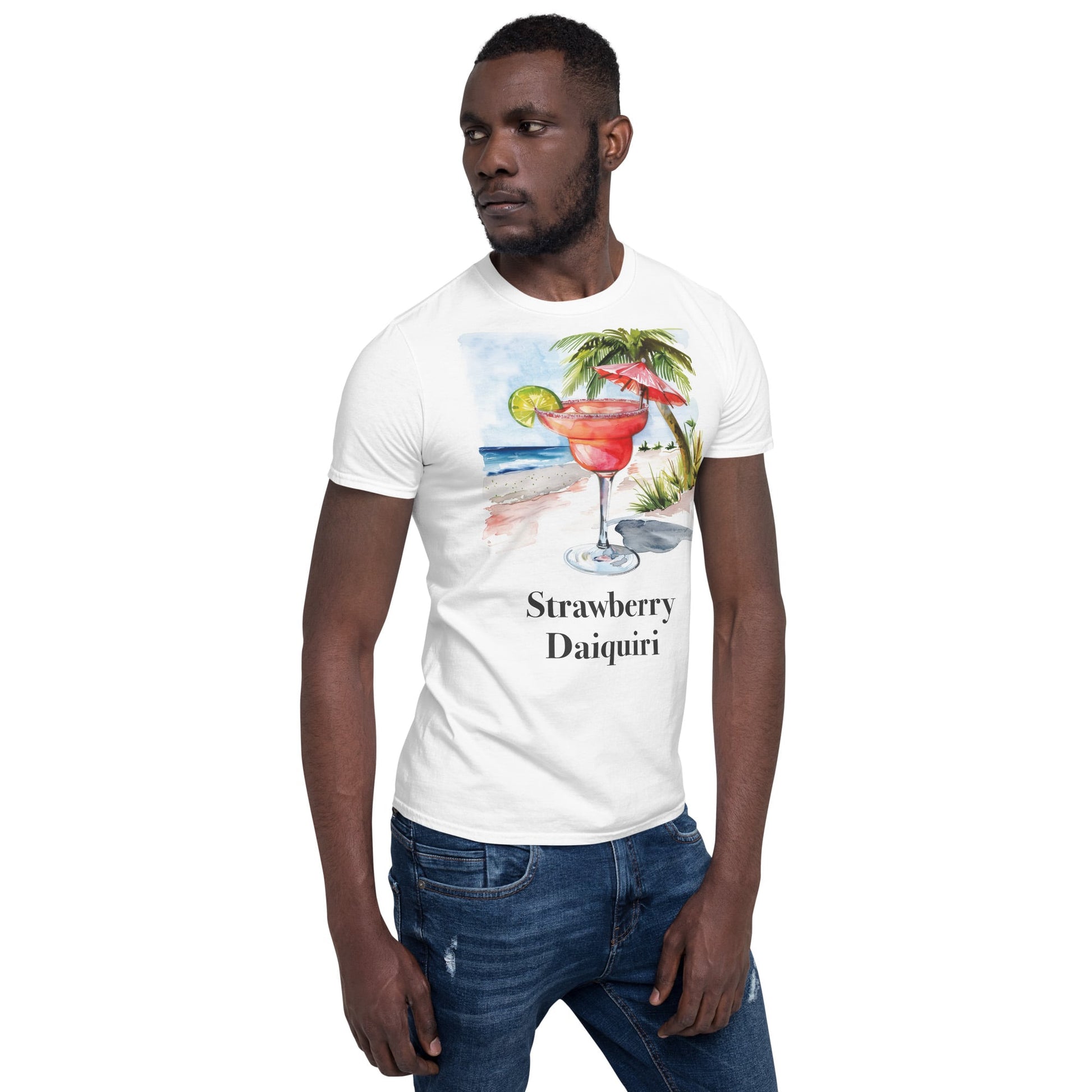 Strawberry Daiquiri Cocktail Design Soft T-Shirt - Swagodin