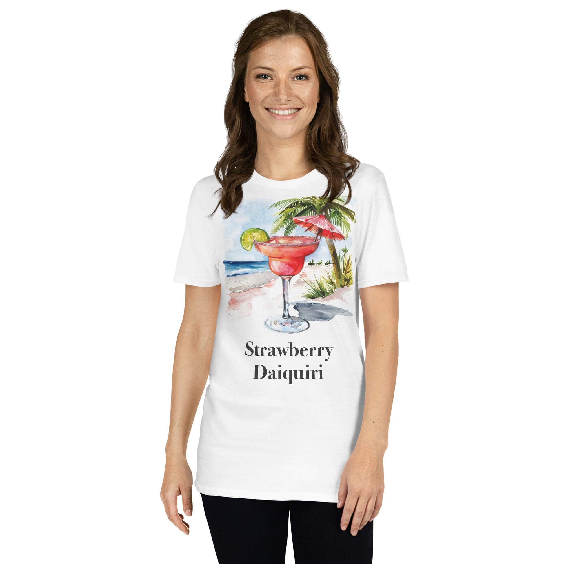 Strawberry Daiquiri Cocktail Design Soft T-Shirt - Swagodin