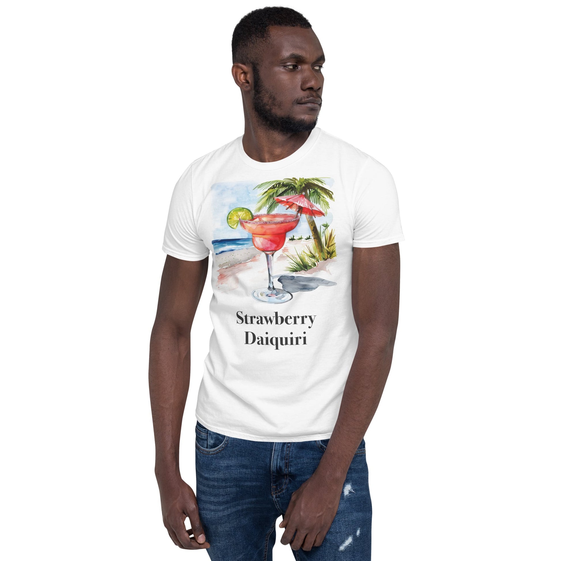 Strawberry Daiquiri Cocktail Design Soft T-Shirt - Swagodin