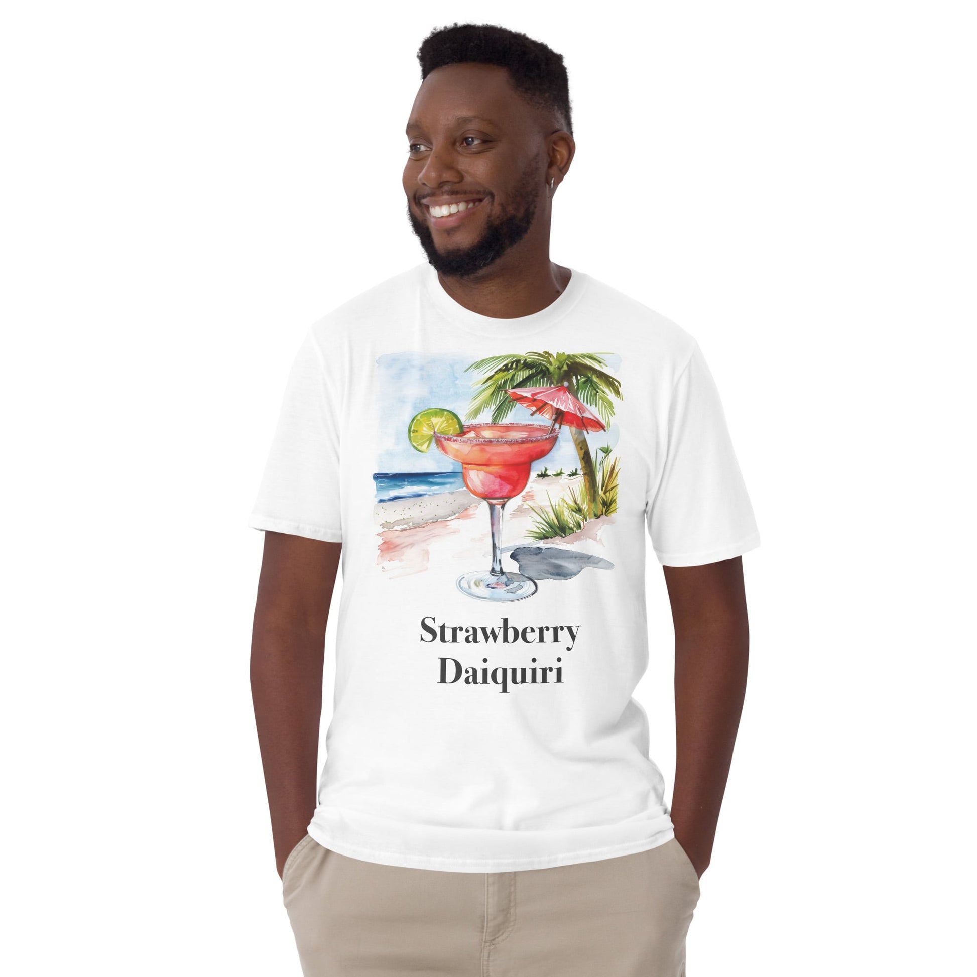 Strawberry Daiquiri Cocktail Design Soft T-Shirt - Swagodin