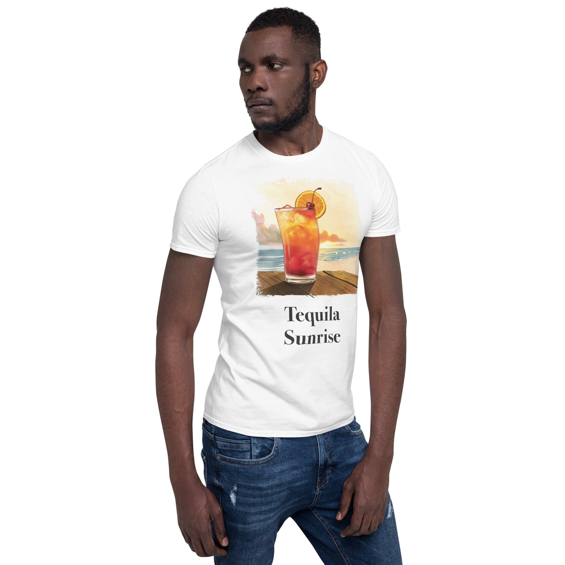 Tequila Sunrise Cocktail Design Soft T-Shirt - Swagodin