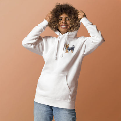 Yorkshire Terrier Chest Design Unisex Hoodie