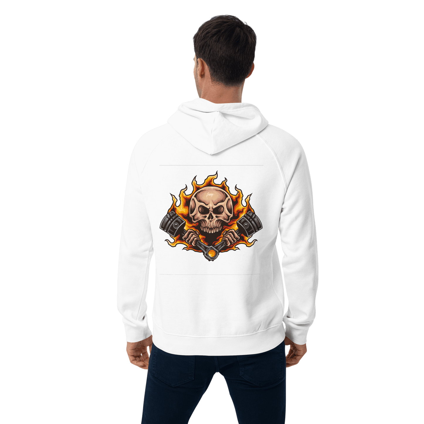 Organic Unisex Burning Skull Hoodie - Swagodin