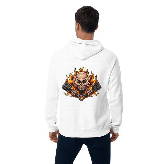 Organic Unisex Burning Skull Hoodie - Swagodin