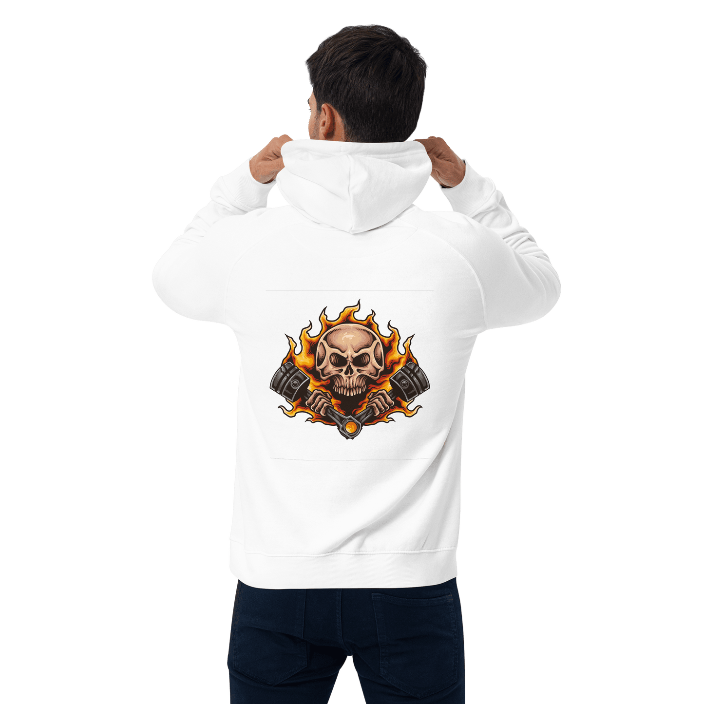 Organic Unisex Burning Skull Hoodie - Swagodin