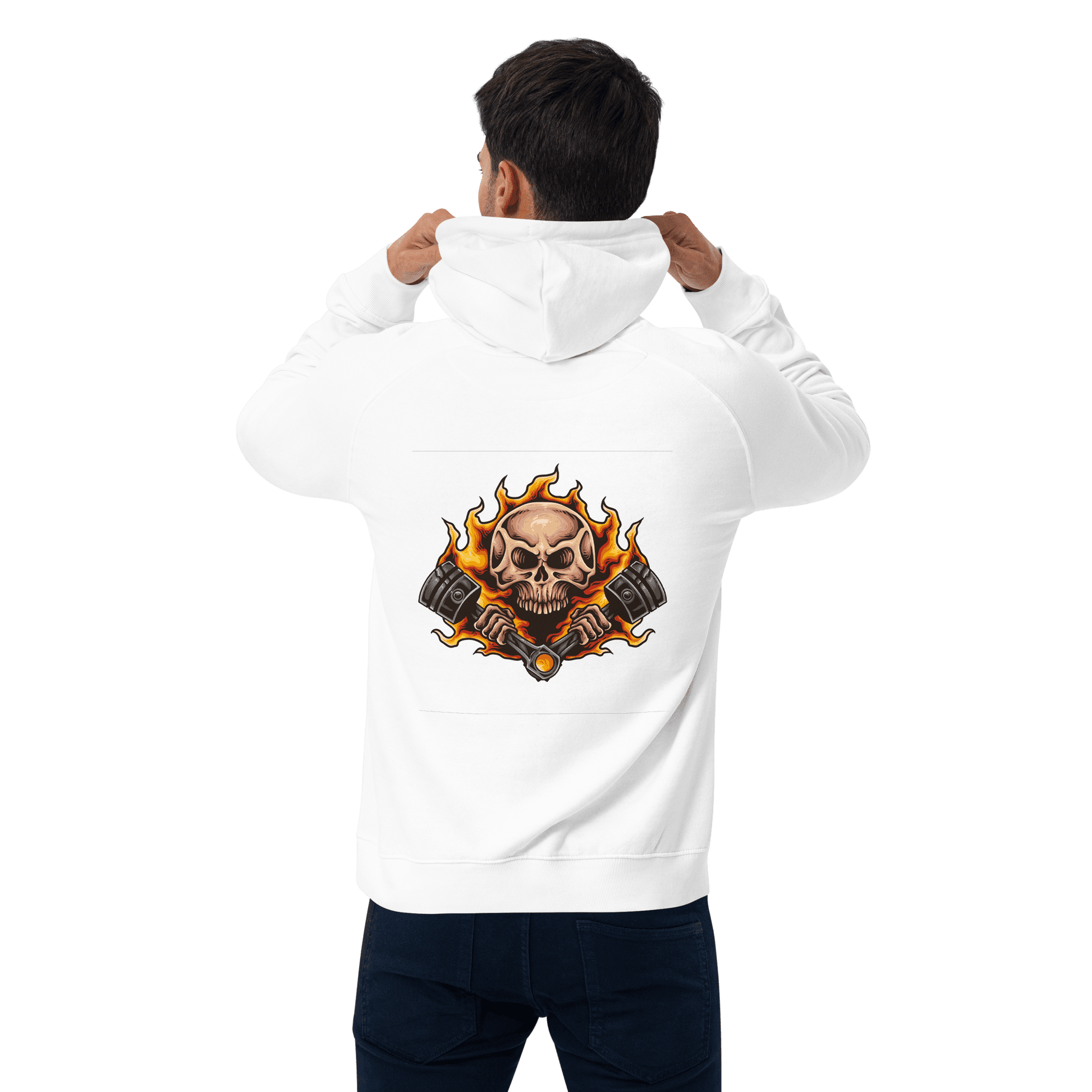 Organic Unisex Burning Skull Hoodie - Swagodin